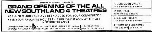 Southland Theatres 4 - 1983-12-16 Ad (newer photo)